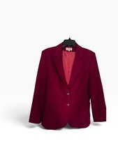 Vintage B. Altman  Co. Crimson Red Wool Blazer Size 14 