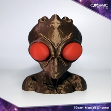 Varginha Alien Bust Display Model – UFO Lore Figure with Red Eyes | Gift
