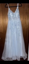 NEW Sz 10 JJ  s House Sky Blue Formal Special Event Maxi Dress Gown Straps Flower