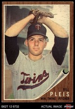 1962 Topps #124 Bill Pleis Normal Tint Twins COMMON VARIATION 4 - VG/EX