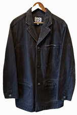 Vintage Denim Coat Black GET USED NEW YORK 1990s Mens L KOREA Rare