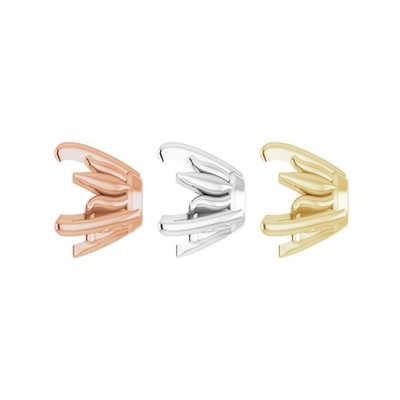 10K 14K 18K Gold, Platinum & Silver 3.5 mm Round 3-Prong Lotus Earring Setting