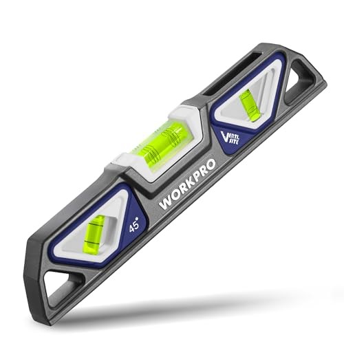 Niveau Torpédo Magnétique WORKPRO 25 cm pour Finir vos Travaux sans Erreur d'Angle ni de Pente