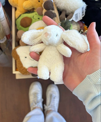 SALE 2026 - Jellycat Bashful White Bunny Plush Keychain Bag Charm Cute Gift NWT
