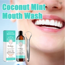 Oralhoe Coconut Mint Mouth Wash, Whitening Teeth Yellow Teeth Stains Tongue Coat
