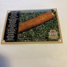 2000 Upper Deck Collection Sweepstakes Babe Ruth Final Appearance Bat