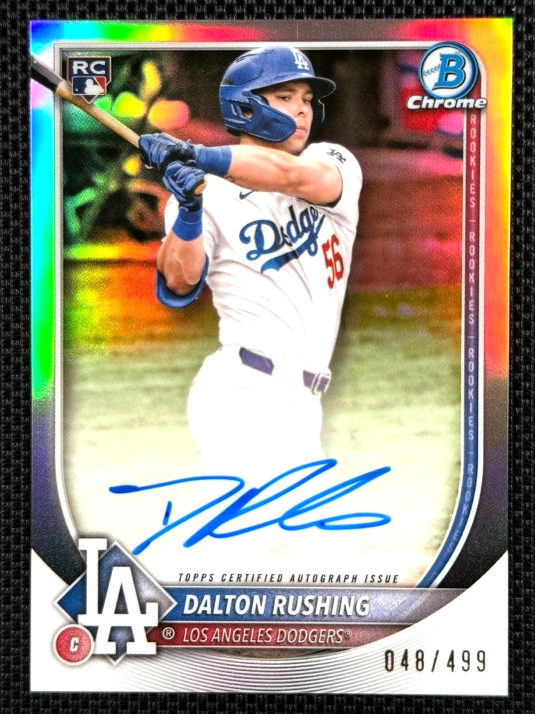 Dalton Rushing 2025 Bowman Chrome Autograph #CRA-DR Refractor /499 RC Dodgers