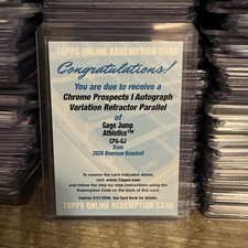 2026 Bowman Auto CPA-GJ Gage Jump 1st Bowman Chrome Refractor /499 Redemption