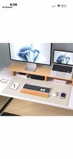 Eggshell Large PU Leather Desk Pad Protector Mouse Mat 23.6x13.7 Inch