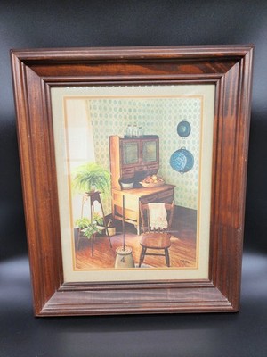 Vtg Homco Home Interiors Country Kitchen Print C. Ray Coffee Fruit Furn Crock