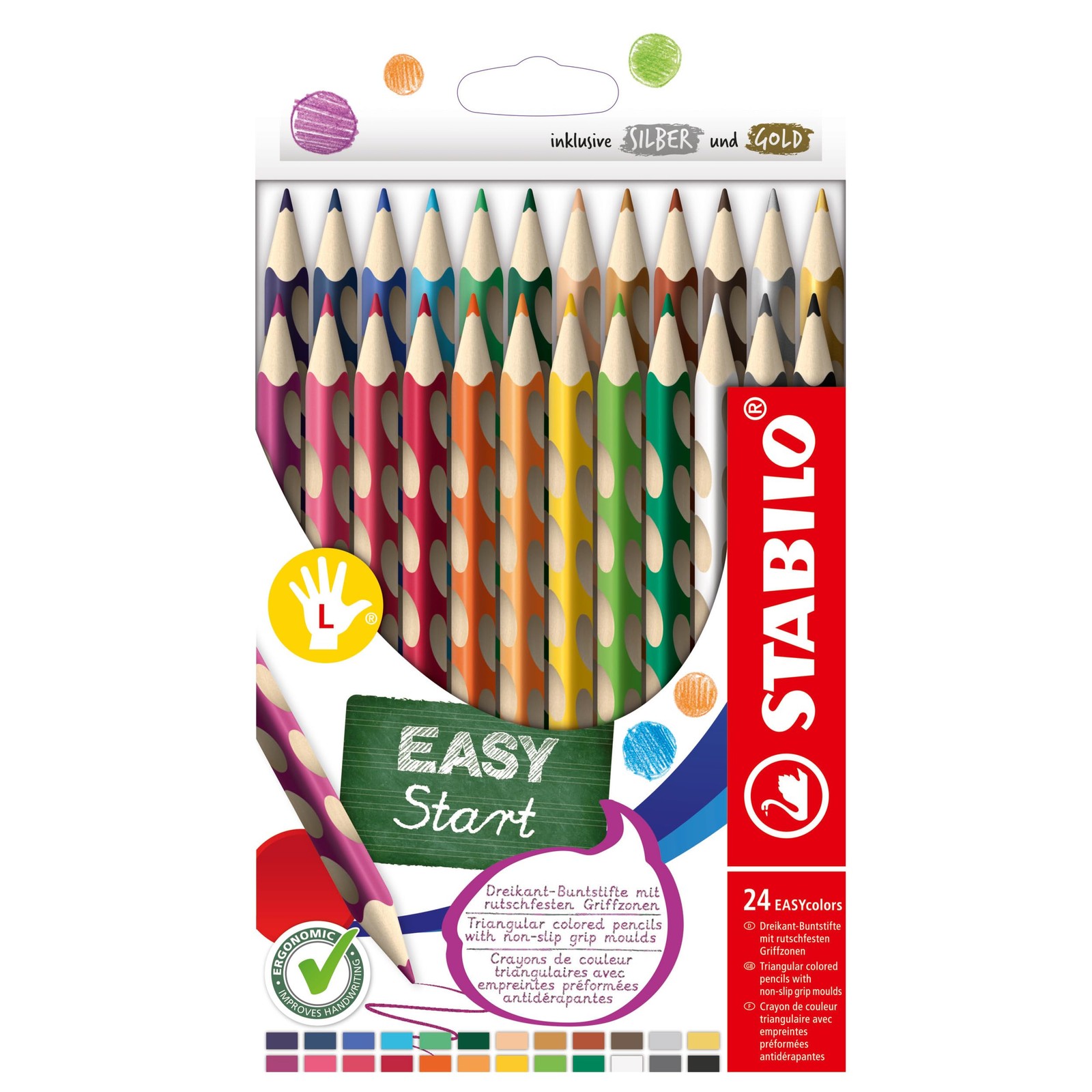 STABILO EASYcolors - Matita colorata Ergonomica - per Mancini - Astuccio da 2...