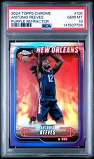 2024 TOPPS CHROME PURPLE REFRACTOR #131 ANTONIO REEVES PSA 10