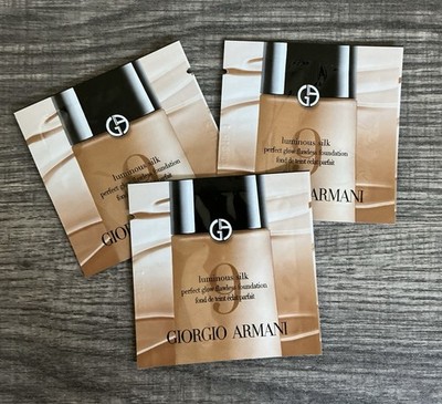 Giorgio Armani Luminous Silk Foundation Sample Packets (3) New