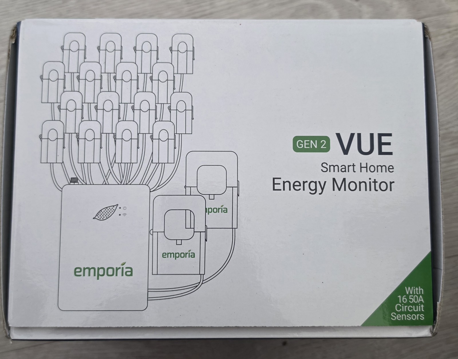 Emporia Vue Gen 2 Smart Home Energy Monitor With 16 50A Circuit Sensors