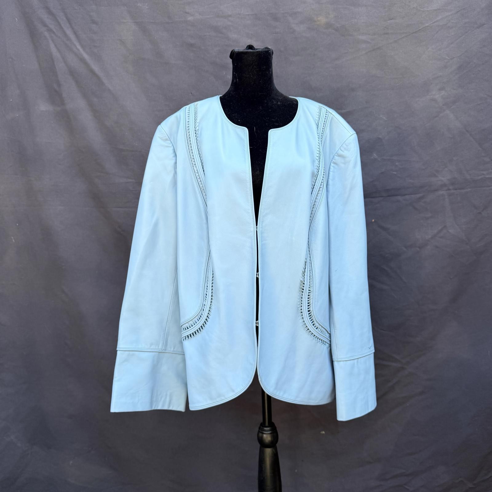 Light Blue Leather Jacket