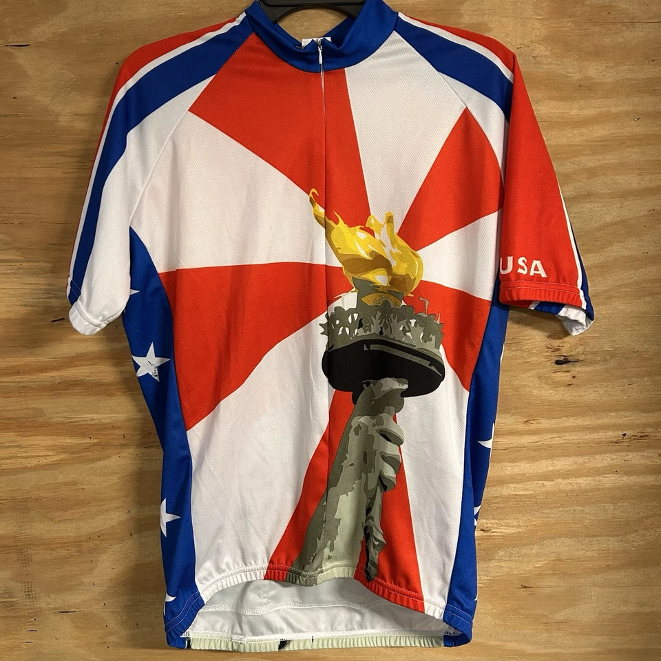 Cycling Racing JERSEY Statue Of Liberty USA Sz XL - Image 2 of 4