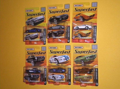 MATCHBOX NEW SUPERFAST US SPORTS COUPÉ COLECCIÓN 6 unidades como nuevo en excelente embalaje original de Mattel - Imagen 3 de 4