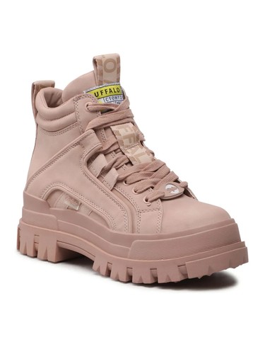 Buffalo Aspha Nc Cordón Medio Mujeres Estilo de Vida Zapatos Botas Nuevas Rosa Claro 1622134 - Imagen 2 de 5