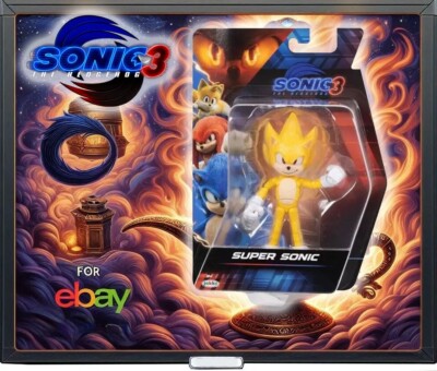 * RARE* Jakks [SONIC THE HEDGEHOG 3] Movie Action Figure [SUPER SONIC]