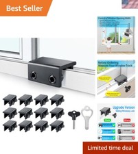 12 Sets of Adjustable Black Window Locks - Ultimate Child Proof Security