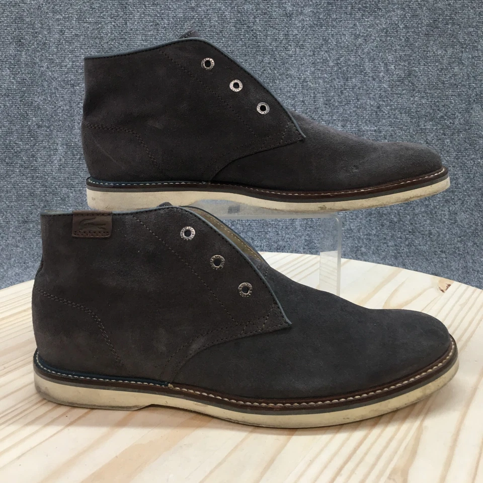 Lacoste ботинки мужские 9,5 Sherbrooke лодыжки пустыни чукка повседневный серый замшевый шнурует вверх - Изображение 2 из 4