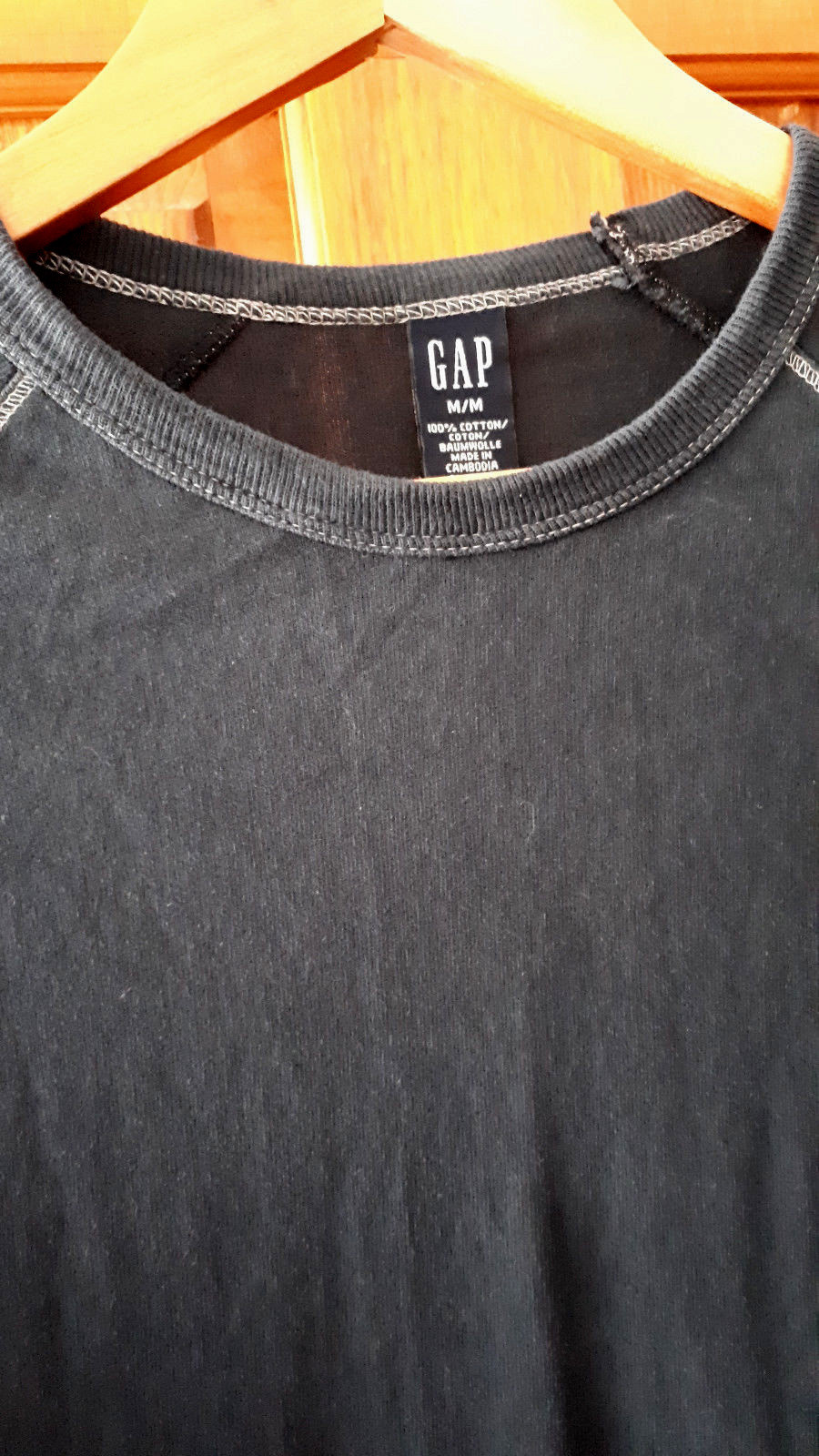 Unisex blue jersey baseball style top Gap size M/M 38" chest/bust image 2