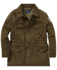 Polo Ralph Lauren Boys Kids Green Cotton Patch Field Coat Jacket Sz 4/4T 9954-1