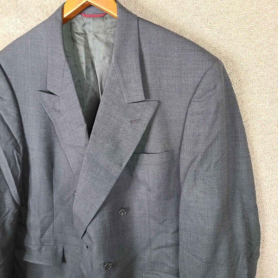 Chaqueta Hart Schaffner Marx Para Hombres 46L Gris Blazer Lana Pechos Doble De Colección Foto 4 de 4