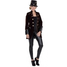 HALLOWEEN KARNEVAL KOSTÜM DAMENKOSTÜM STEAMPUNK MANTEL GR. 36  NEU