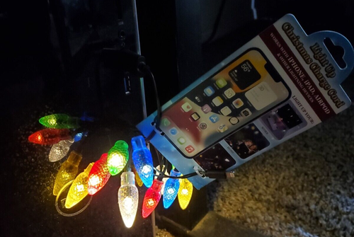 Light Up Christmas Charge Cord For: iPhone, iPad, Airpod and Other Devices - Picture 2 of 4