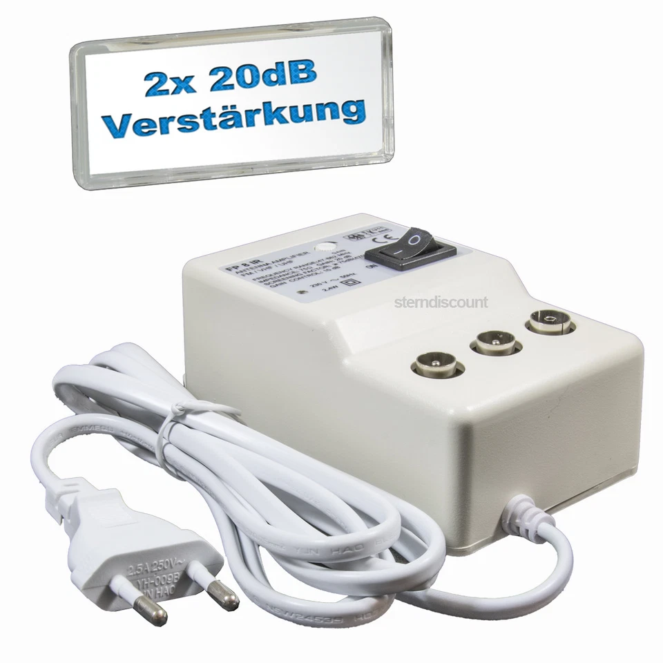 TV Antennenverstärker | 2 Geräte | HDTV 4K | DVB-C /T2 Signal Verstärker 20dB FP - Bild 3 von 4