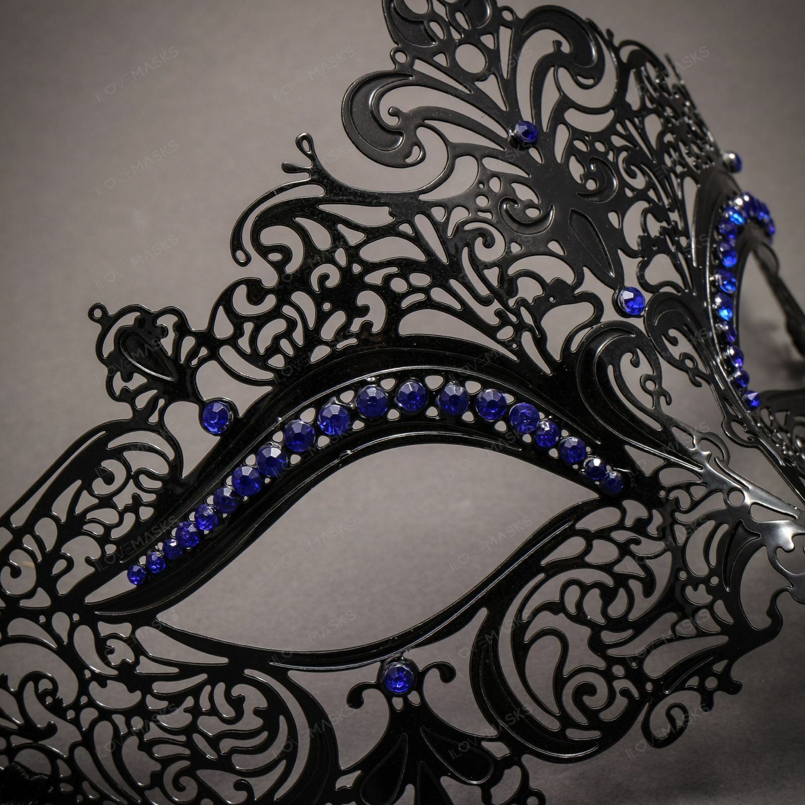 Black Full Face Phantom and Black Blue Princess Mask for Couple image 8