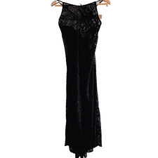 Vtg90's Victorias Secret Black Lace Velvet Nightgown S Fairy Grunge Whims Goth