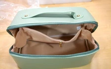 Sharks Shock Travel Makeup Bag, Cosmetic Bag for Vibrant Matcha Green, New Open