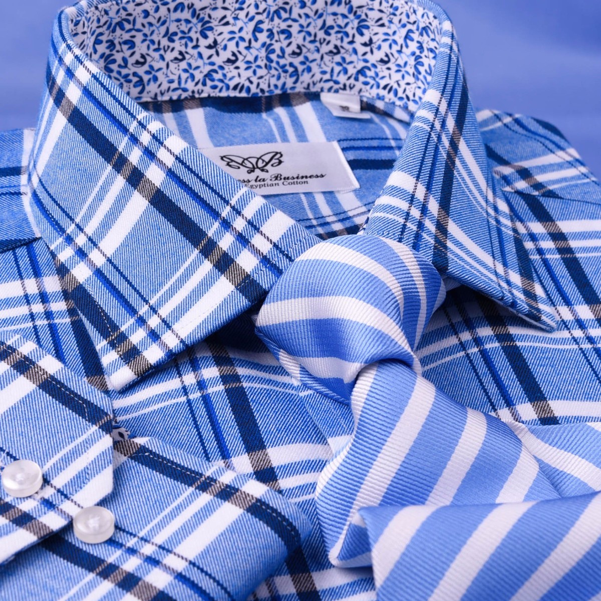 egyptian cotton dress shirts Blue Floral Inspired Formal Casual Dress Shirt Soft Egyptian Cotton Boss  Luxury