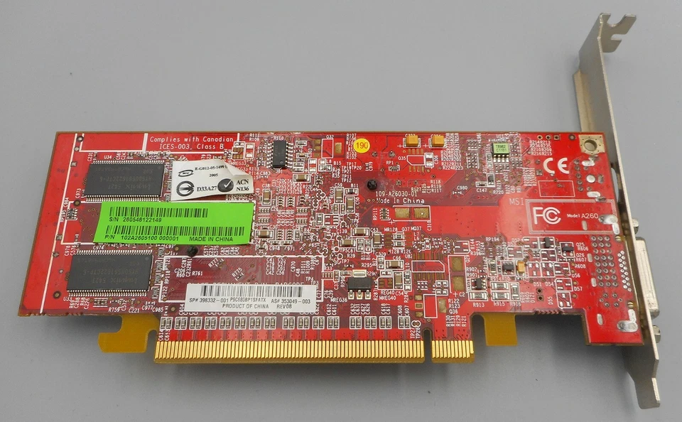 ATI Radeon X300 SE 128MB PCIe Video Card HP 398332-001 353049-003 - Image 2 of 3