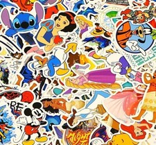 Disney Character Stickers 75pk Mixed Princess Mickey Mouse Pooh Goofy Elsa Mixed