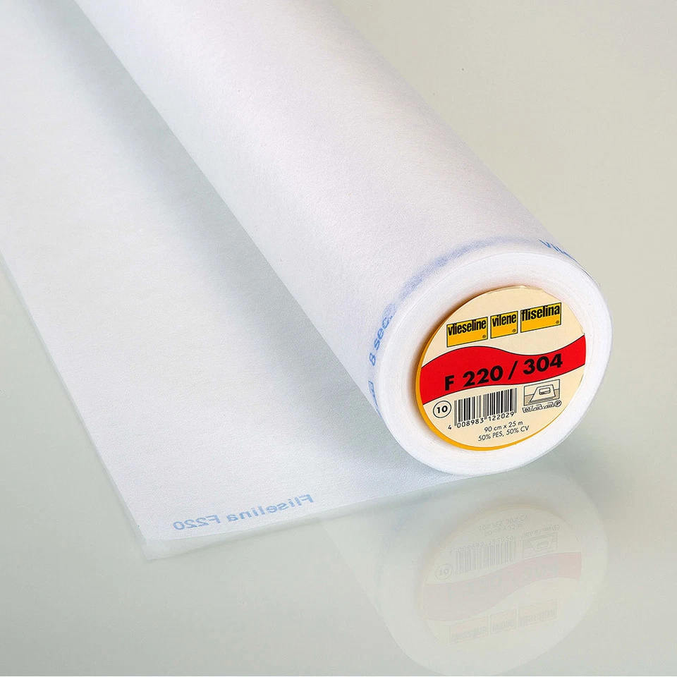 Rollenware VLIESELINE F220 weiß Freudenberg Bügeleinlage Gewebeeinlage Vilene