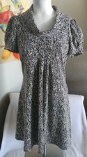 Calvin Klein Womens Blk And White Sweater Knit Tunic Dress Sz 6