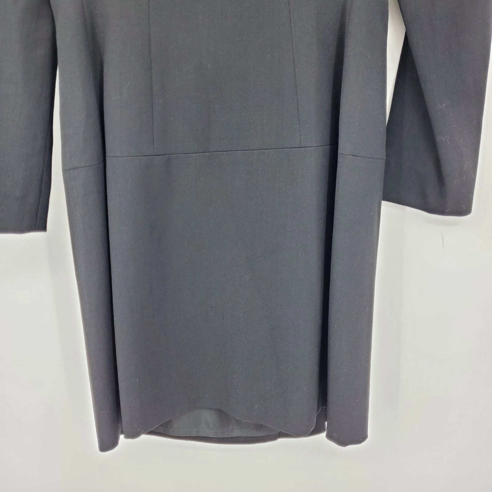 Abito Moschino economico e pulcino lana maniche lunghe nero blazer look gonna formale