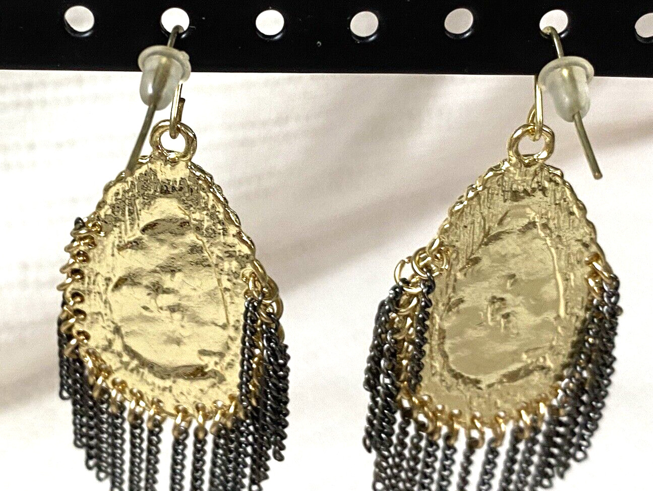 Multi Colored Stone Gold Tone Dangle/Drop Earrings - image 10