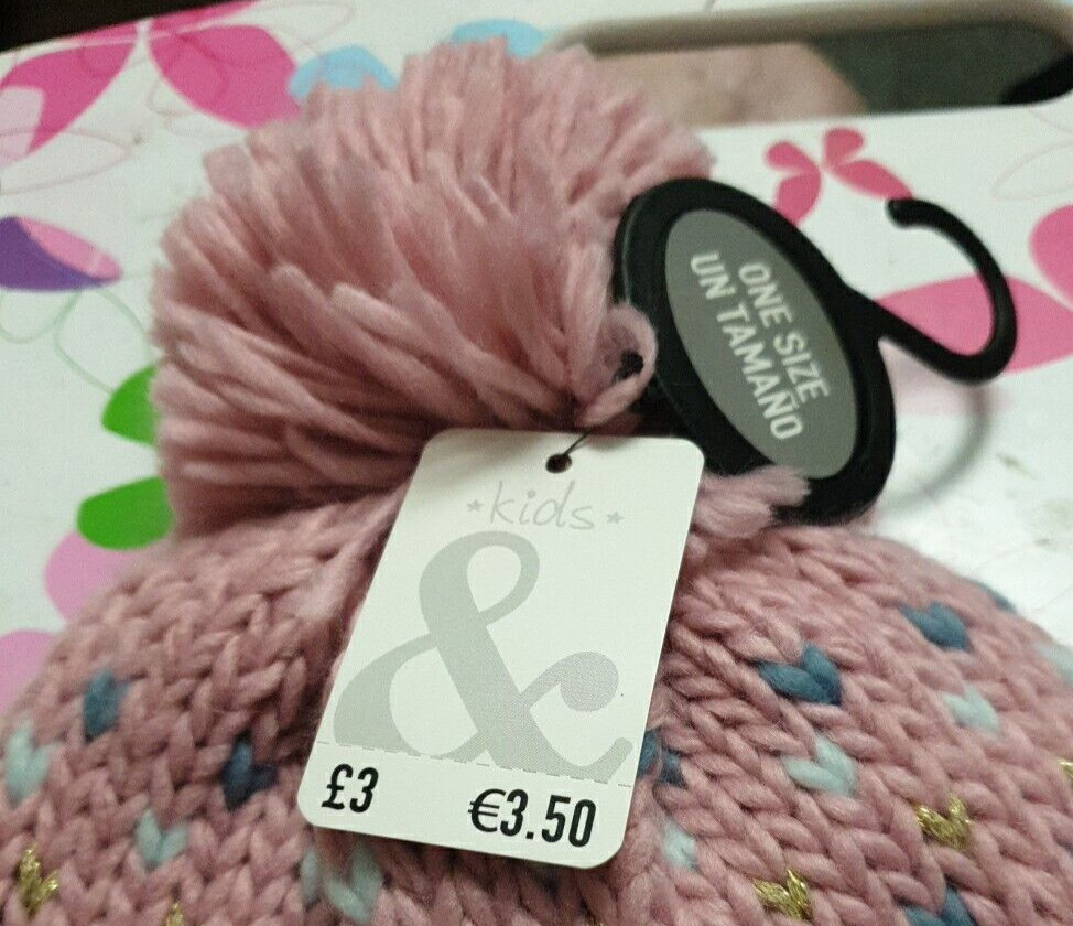 BNWT - Pep & Co Multicoloured Pink Knitted PomPom Bobble Hat - One Size RRP £3 image 2