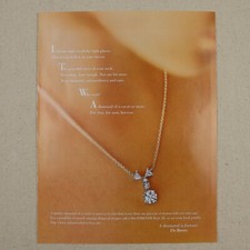 Vintage De Beers Jewelry Print Ad 1997 Paper Magazine Clipping Diamond Forever