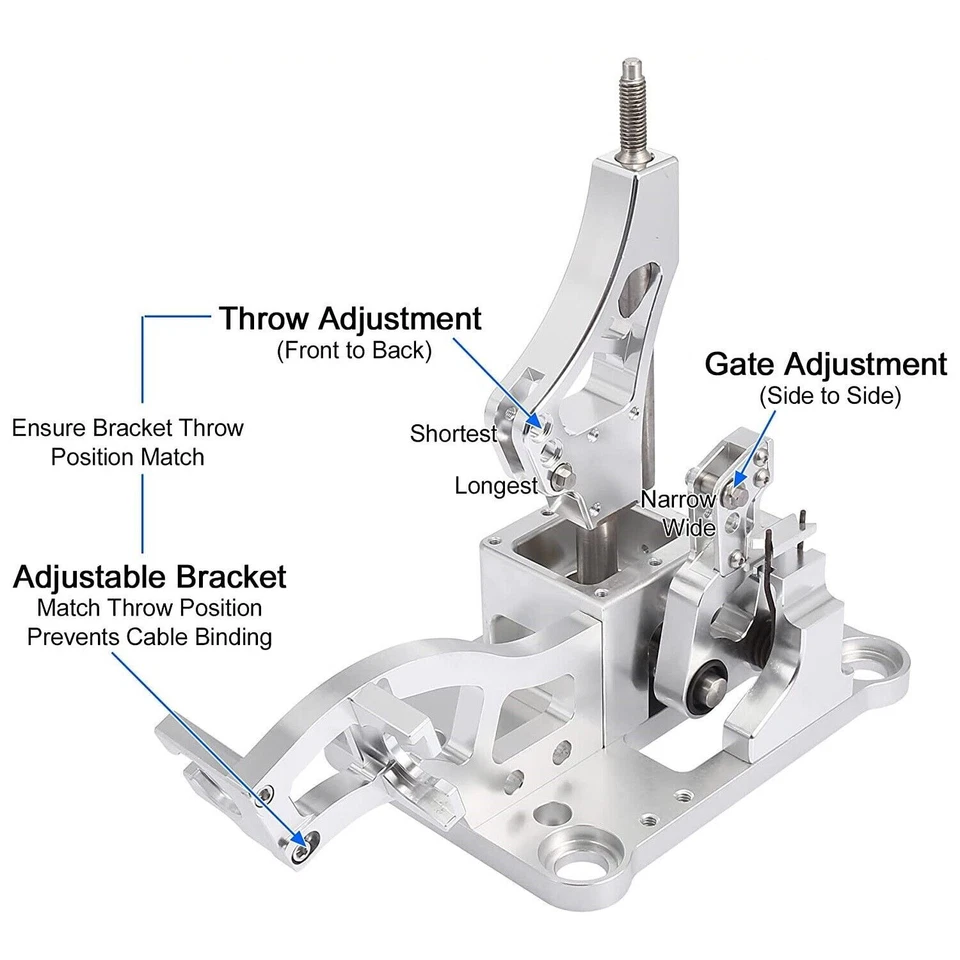 Fit Shifter H F Series Box Cables Shift Linkage H22 H23 Swap Prelude Civic F20 - Image 2 of 4