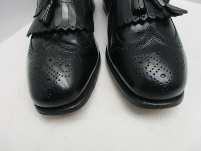 Florsheim Black Leather Kiltie Tassel Slip On Loafers Mens  display picture 3