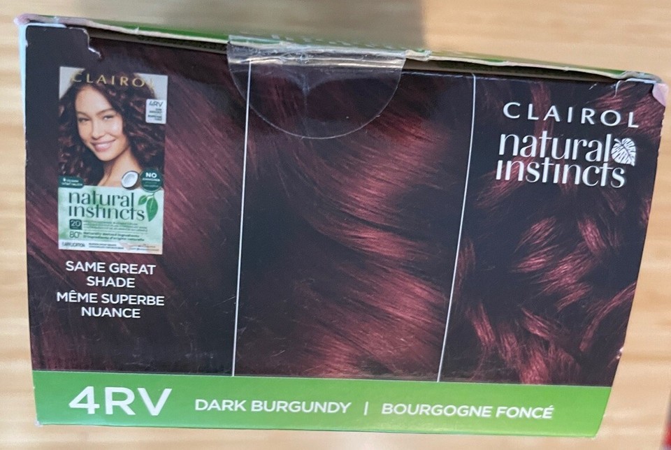 Clairol Natural Instincts Hair Color 4RV Dark Burgundy No Ammonia Dye ...