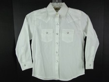 Wranglers Western Rodeo Pearl Snap White Long Sleeve Girls 5 6 NWT