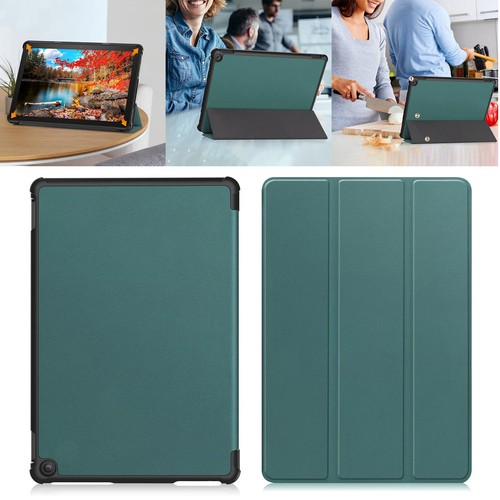Trifold Stand Cover Auto Wake/Sleep für Fire HD 10 Tablet (Dunkelgrün) - Bild 7 von 12