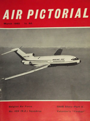 AIR PICTORIAL MAGAZINE, MAR 63 feat SAAB, YAKOVLEV'S 'FIREBAR' BELGIAN AIR FORCE