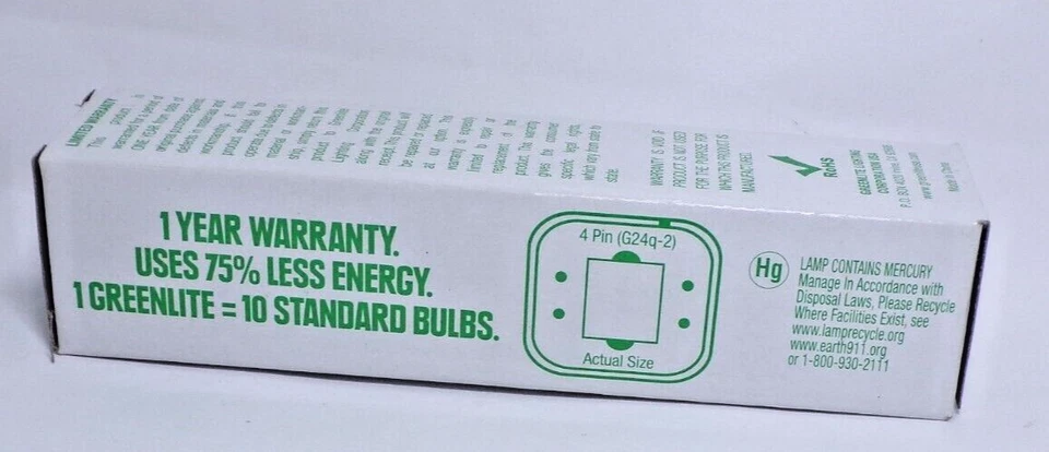 Bombilla CFL Greenlite PL-C 18W/835/4P 18W 2700K de 4 pines Foto 4 de 4